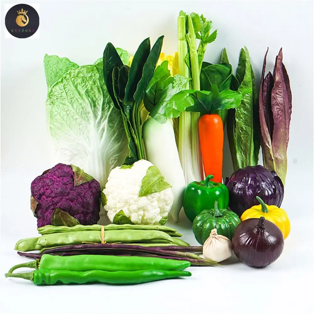 I509 Artificial Vegetables-Fake Cabbage Radish and Window Ornaments Props for Studio Shooting Thanksgiving Decorations