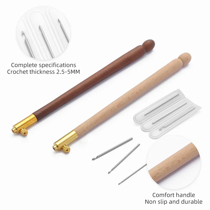 Hand Woven Crochet Embroidery Lace Thread Hook Needle Diy Knitting Yarn Fine Small Crochet Metal Handle 10pc Size Set