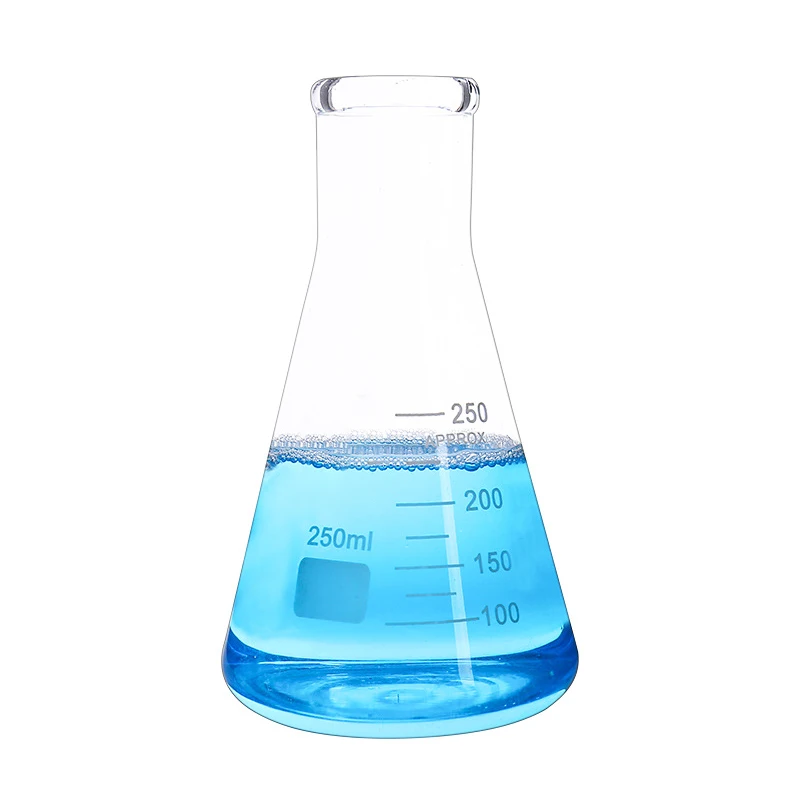 250mL 300mL narrow mouth and wide mouth laboratory glass flask bottles borosilicate glass conical erlenmeyer flask