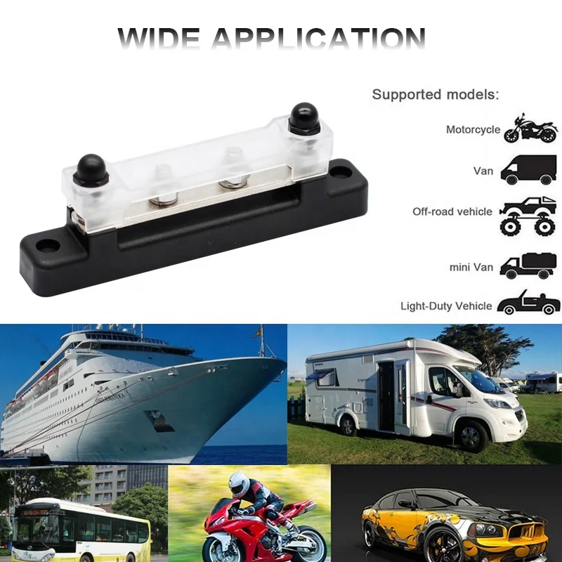 Marine 150A 12V 24V 4 Stud Battery Heavy Duty Bus bar Distribution Terminal Block Positive Negative Bus Bar For Auto Car Boat