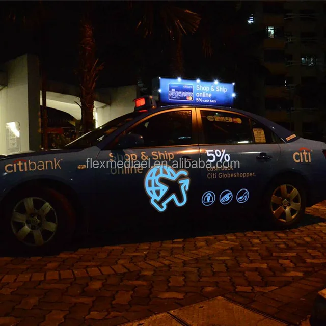 hot sales car poster car sticker for advertisement apply for BUS taxi school led vintage car with low cost