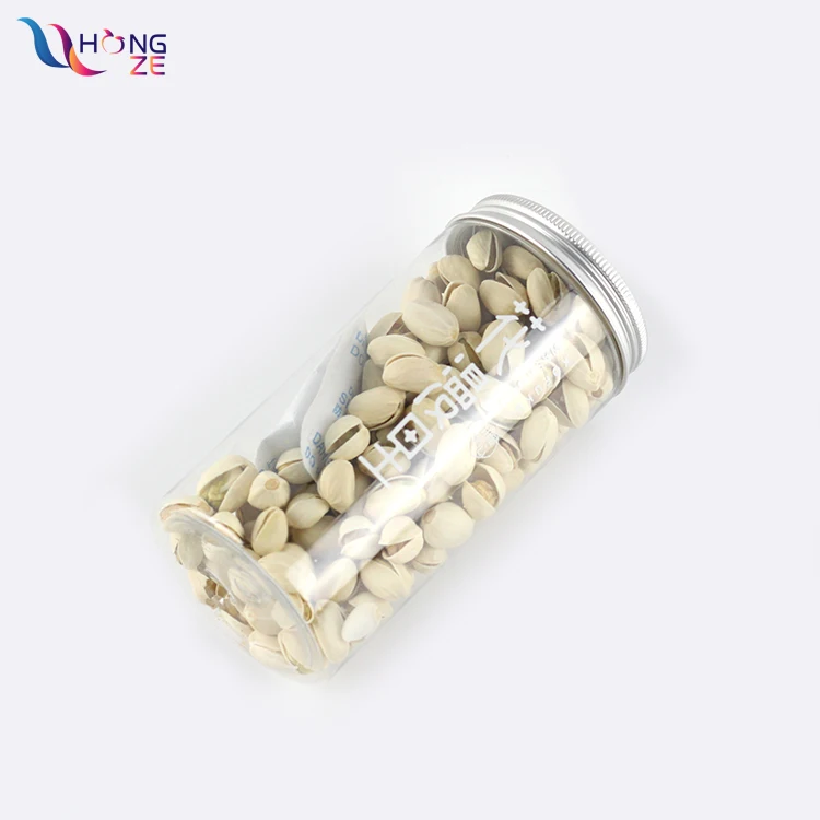 Wholesale 400ml Straight Sided Transparent Food Grade Pet Plastic Candies Dried Fruit Salad Packing Jar With Aluminum lids