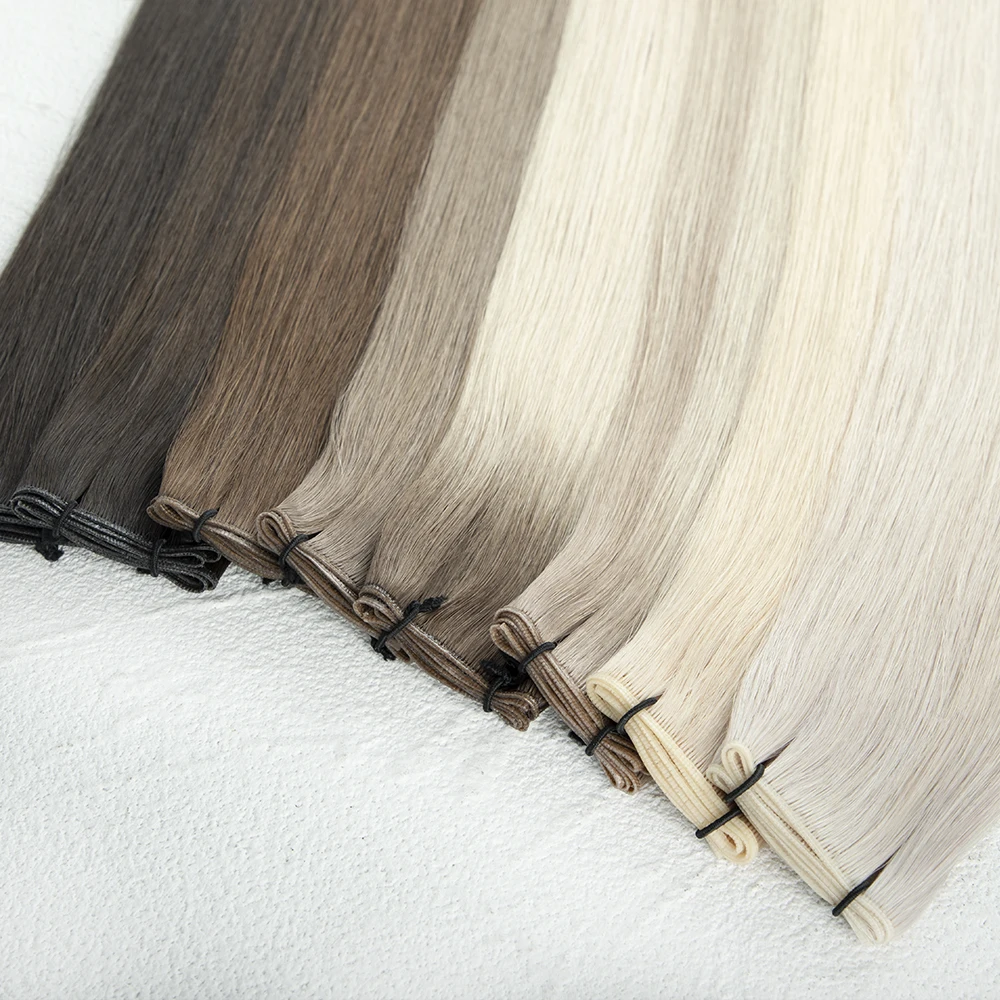 12a Virgin Remy Cuticle Aligned Honey Blonde Dark Roots Russian Human Hair Extensions Genius Weft 100g