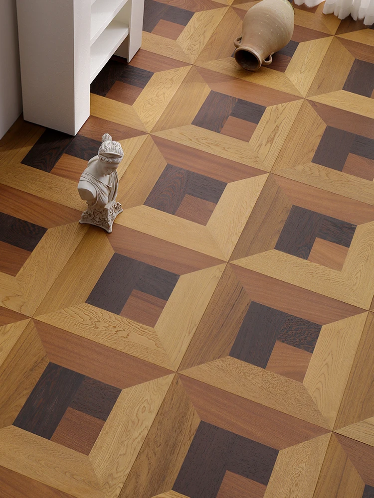 Multi layer solid wood mosaic flooring Chicken wing wood environmentally friendly and natural home decoration