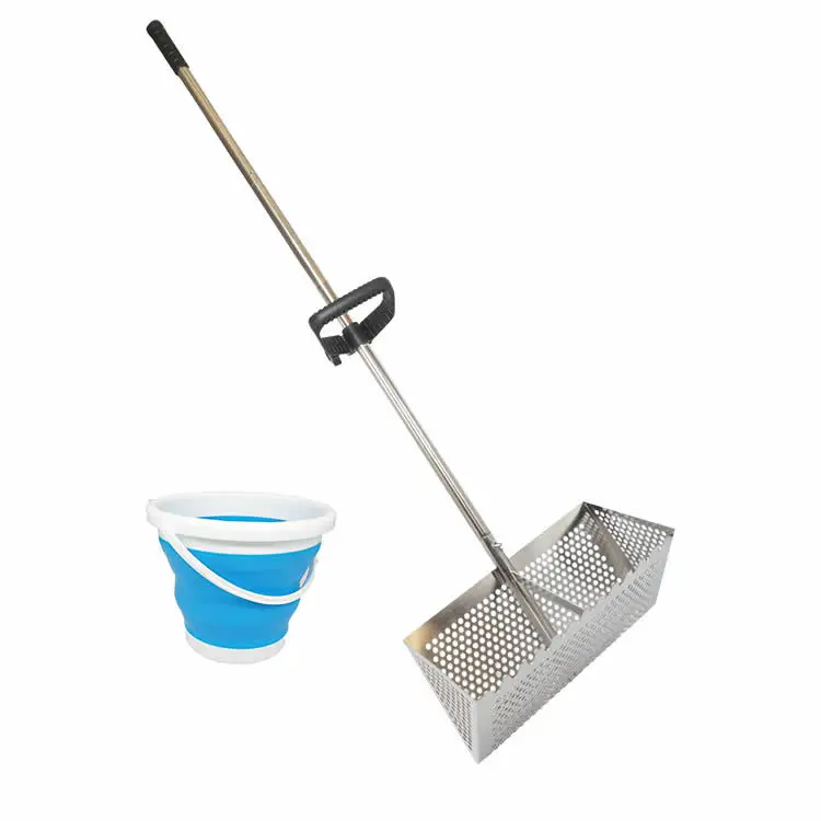 Beach Sand Filter Aluminum Sand Flea And Shell Basket Rakes With Handle  sand scoop