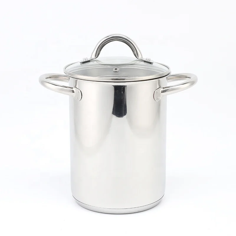 factory wholesale Asparagus Pot Stainless Steel with Glass Lid & Inner Rack Basket  Tall Body Cooking Pasta Pots