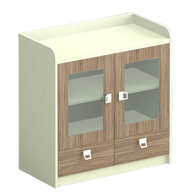 Hot sale modern design high quality wooden glass doors 2 layers office wooden equipment filing cabinet with drawers