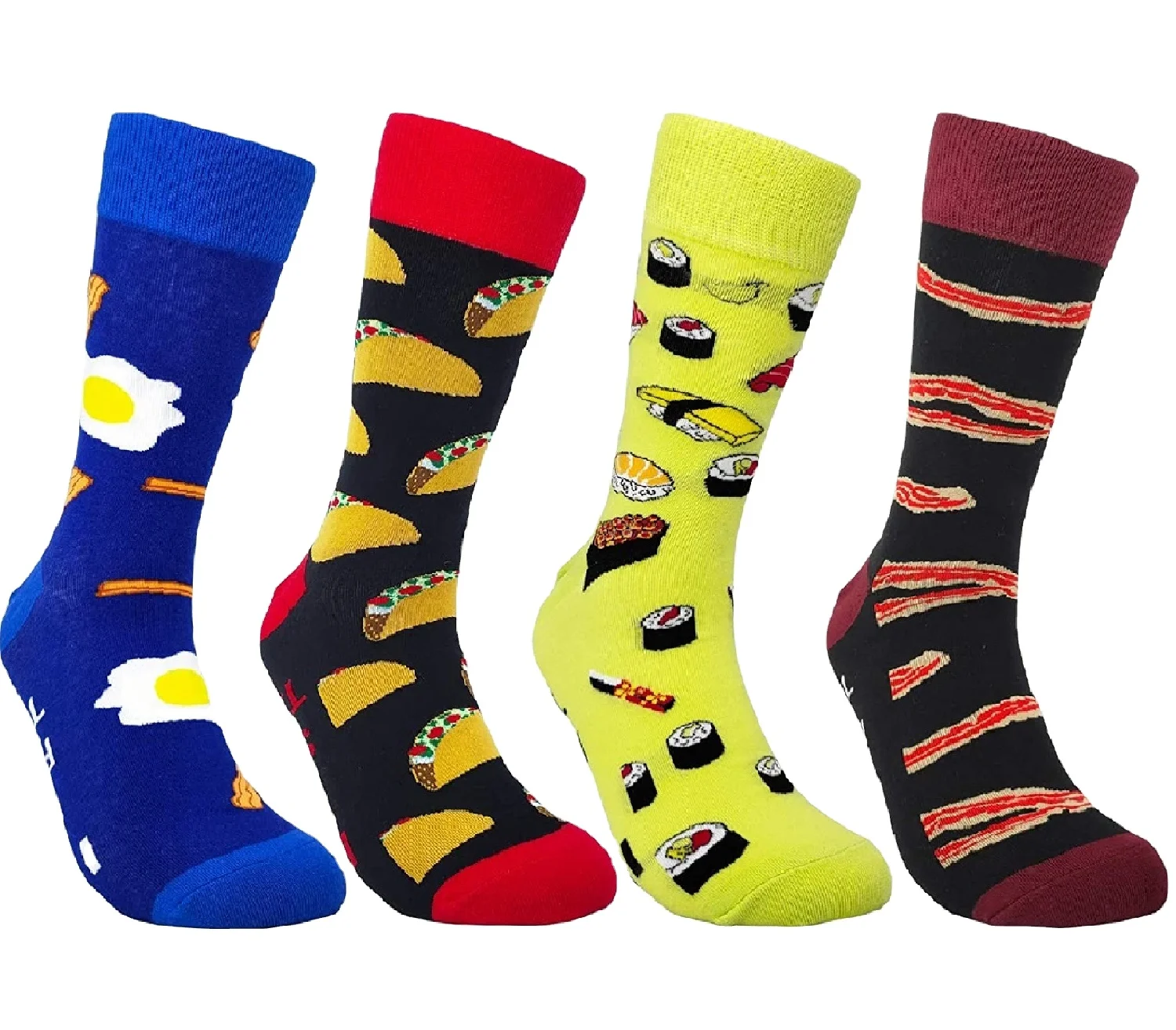 Лидер продаж Amazon, смешные носки унисекс из чесаного хлопка с мультяшным рисунком, оптовая продажа, популярные вязаные мужские счастливые носки с мультяшным рисунком