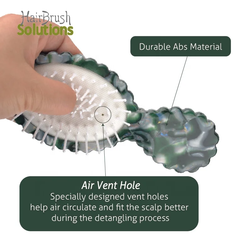 Custom Logo Eco Friendly Handmade Pretty Pattern Acrylic Hairbrush Oval Mini Hair Brushes For Women