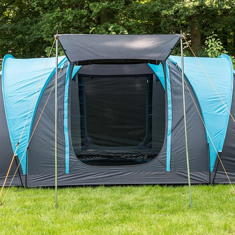 2 Cabins Tunnel 5-8 Person Use Double Layer High Quality Waterproof Windproof Camping Family Tent