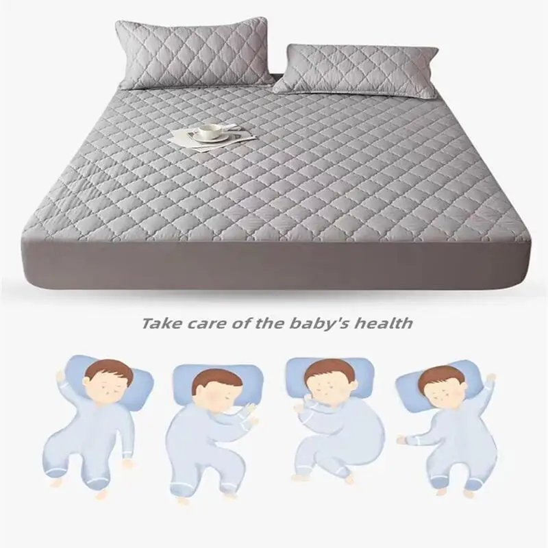 Mattress Protector Microfiber fabric Fitted Sheet Single Size Waterproof Mattress Pad Quilted Breathable