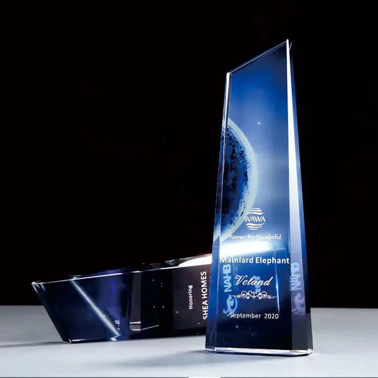 Специальная индивидуальная полноцветная печать, оптические хрустальные награды-трофы, недорого