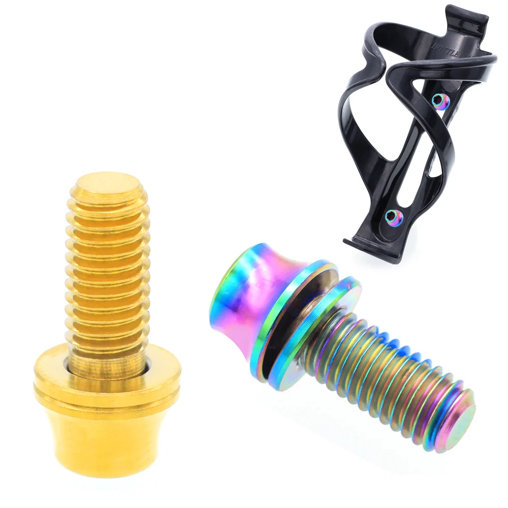 
M5x12mm TC4 titanium alloy water bottle cage Fixing bolts screw with washer mountain road bicycle air cylinder fixing bolts 