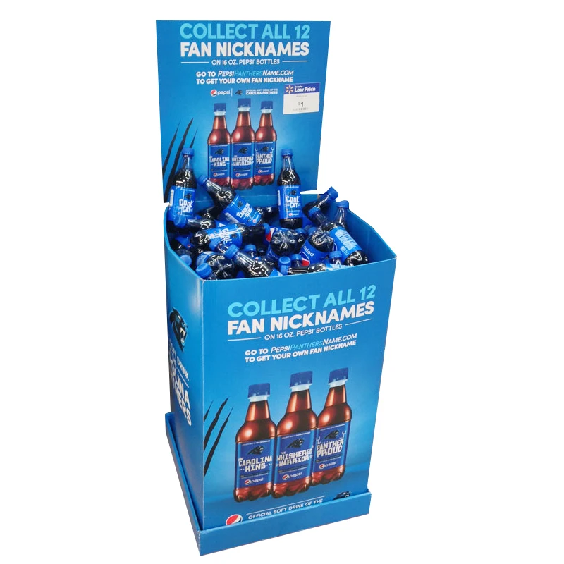 Custom Pop Floor Retail Store Product Display Unit Stands Candy Food Beverages Cardboard Display Rack Corrugated Cardboard