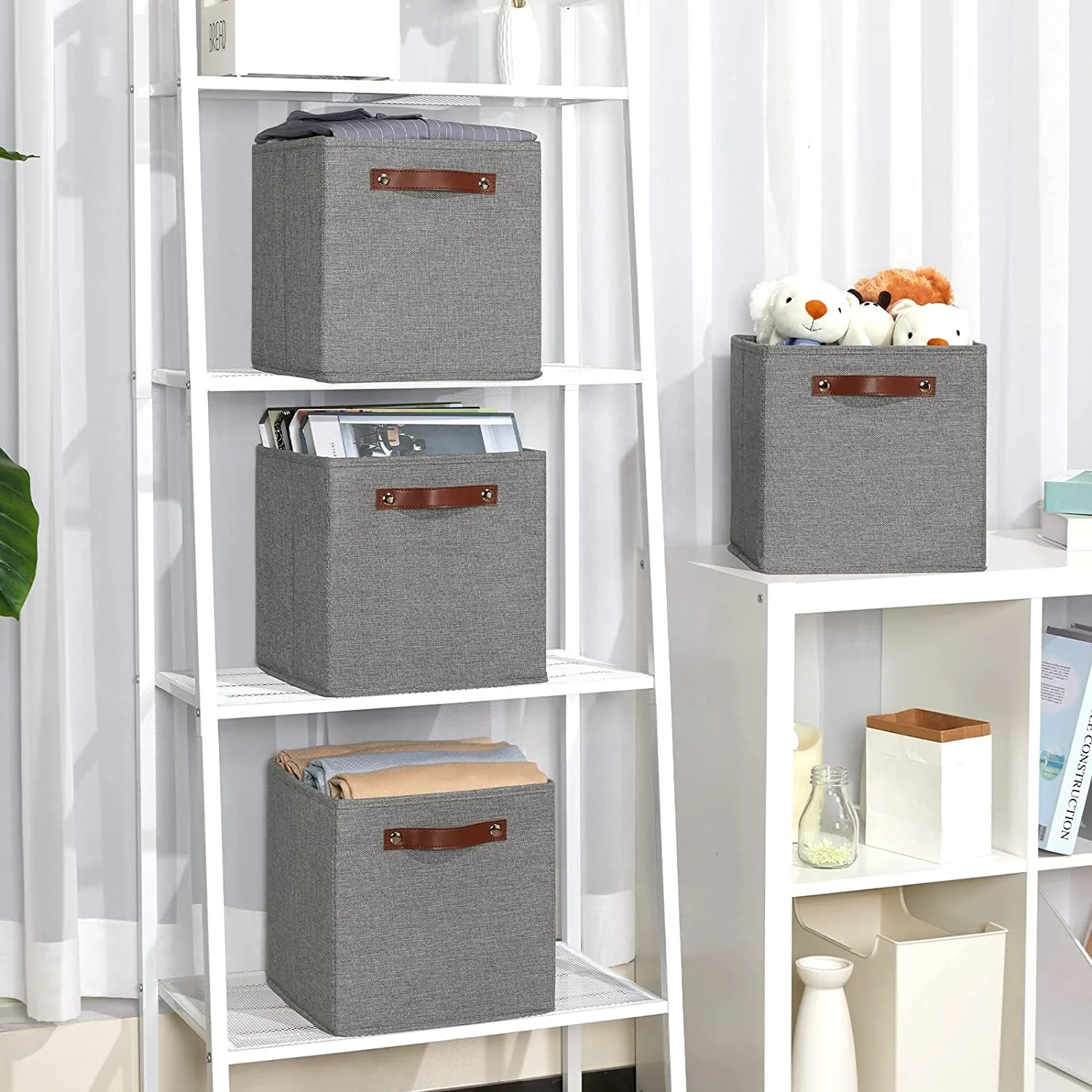 Homeplus 2024 New style fabric Canvas Organization Baskets Storage Baskets for Organizing Shelves Foldable Box for Home use