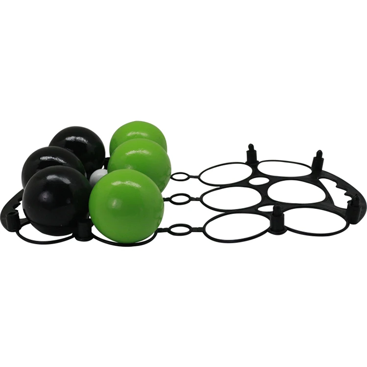 Portable Indoor Outdoor Wooden Boules Set of 6 Solid Ball Bocce Petanque Balls With Carry Case