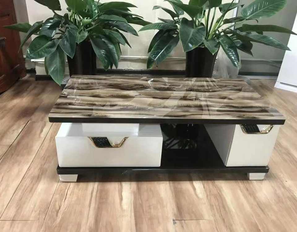 custom Multifunction Small marble top fashion design white coffee table for sale