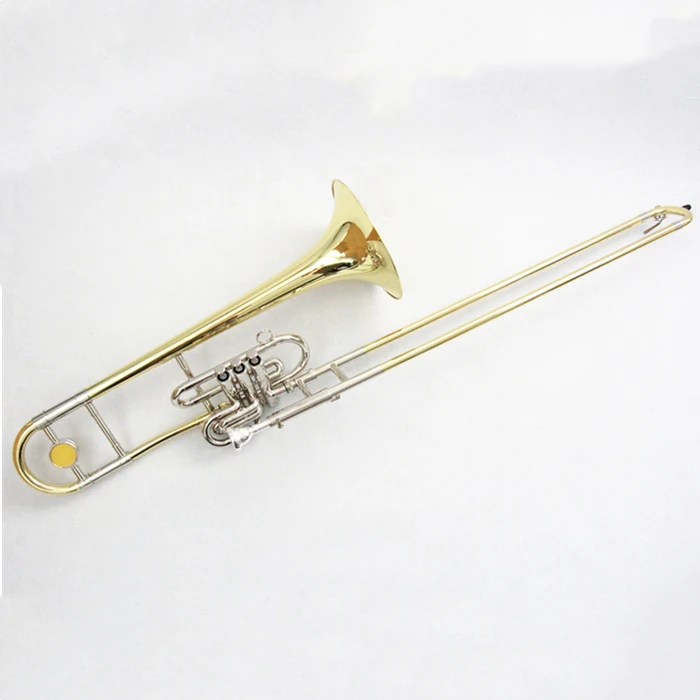 Professional Dual Usage Bb/F Tone Piston Valves Trombone Brass Instrument