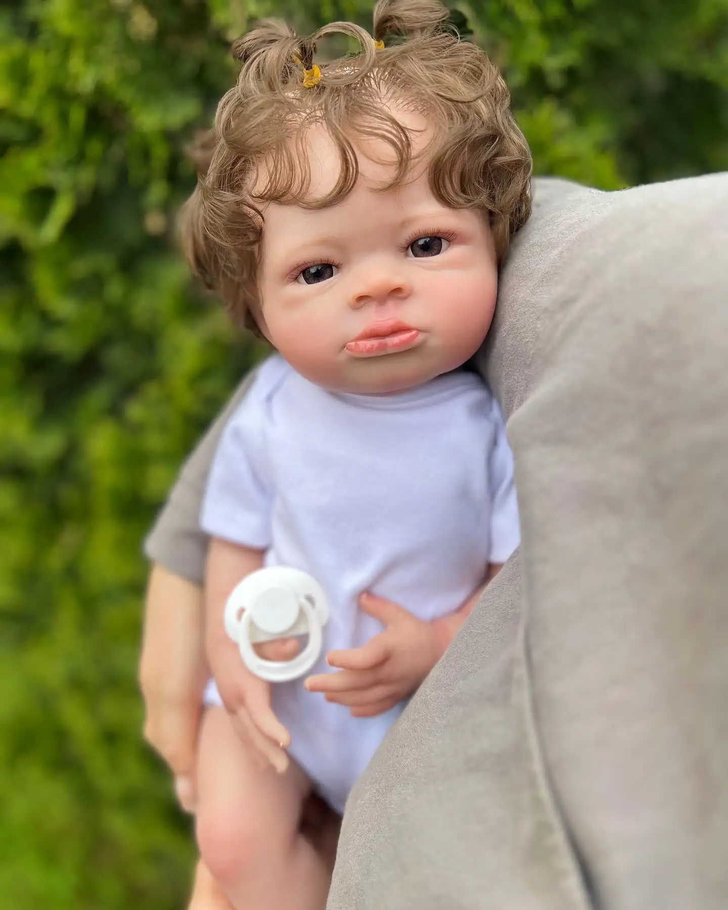 55cm Reborn Baby Dolls Long Hair Cute Clothing Hair Accessories Set Fashion Bebe New Born Doll