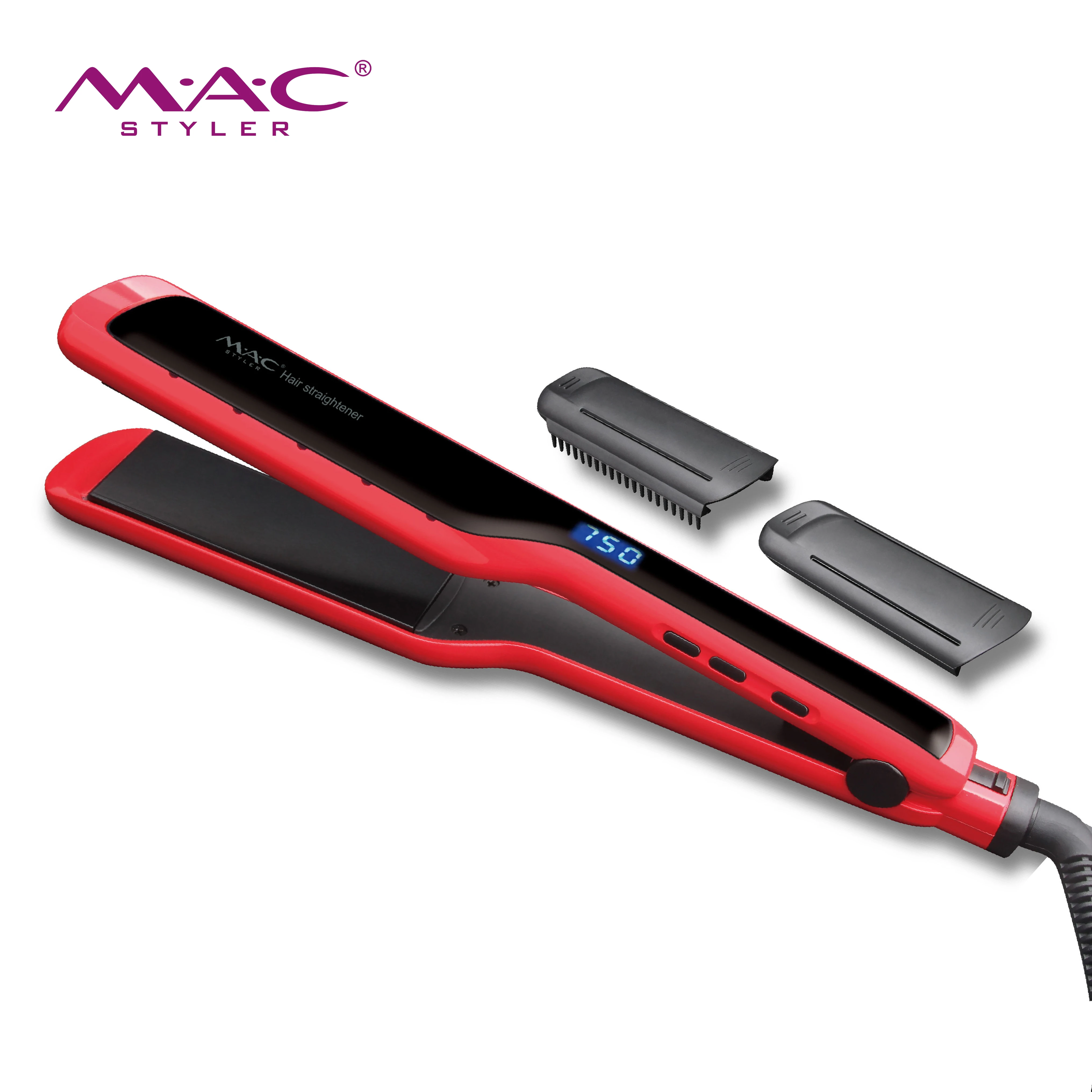 Red Flat Iron Hair Straightening MachineBest selling hair straighter new design fast ceramic coating electric hair straightener