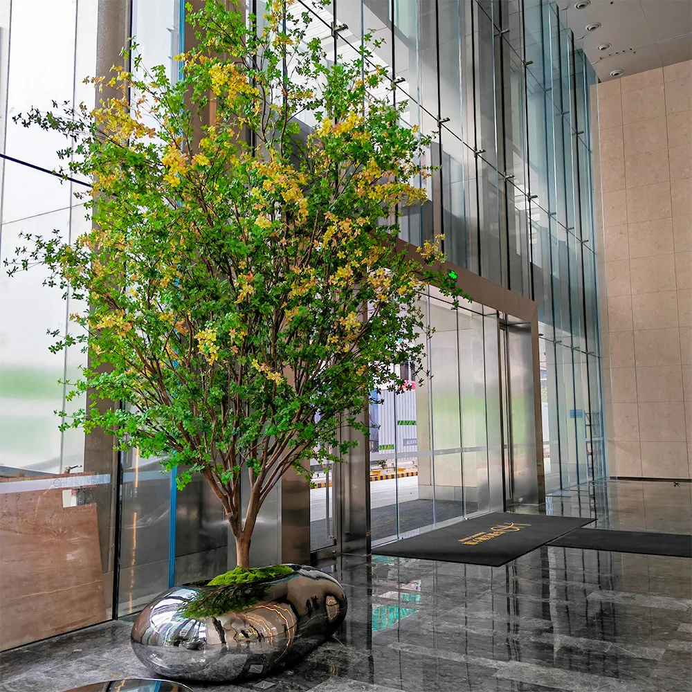 YouTube Hot Luxurious Handmade Fake Green Plant Artificial Enkianthus Perulatus Tree for Home Hotel Restaurant Office Decor