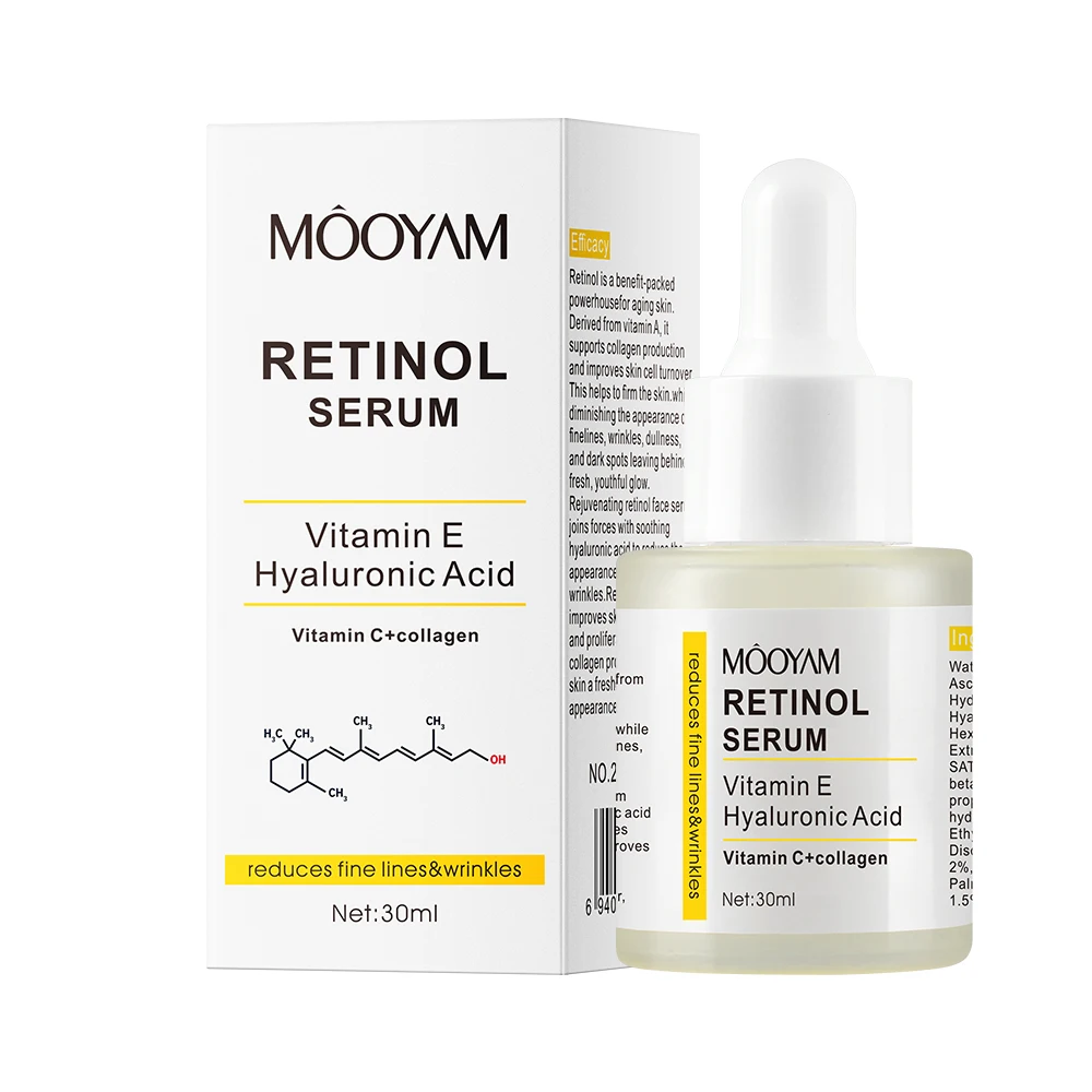 30ml Serum with Retinol Vitamin E Hyaluronic Acid Promote Collagen Production Reduce Wrinkles Shrink Pores MOOYAM Retinol Serum