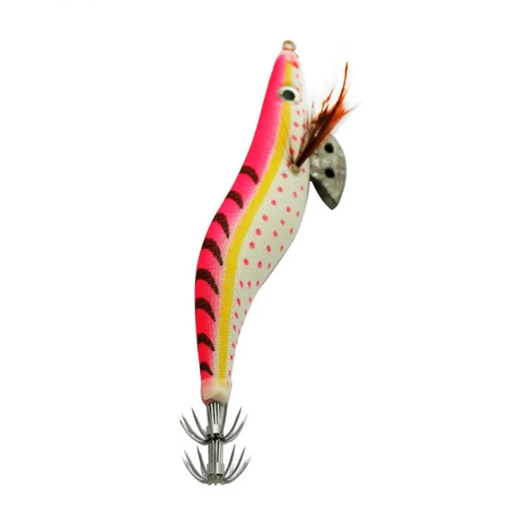 Factory Egi  Colorful Octopus Shrimp mold Wooden lure bait Squid Jigger Hook Squid Fishing Hook