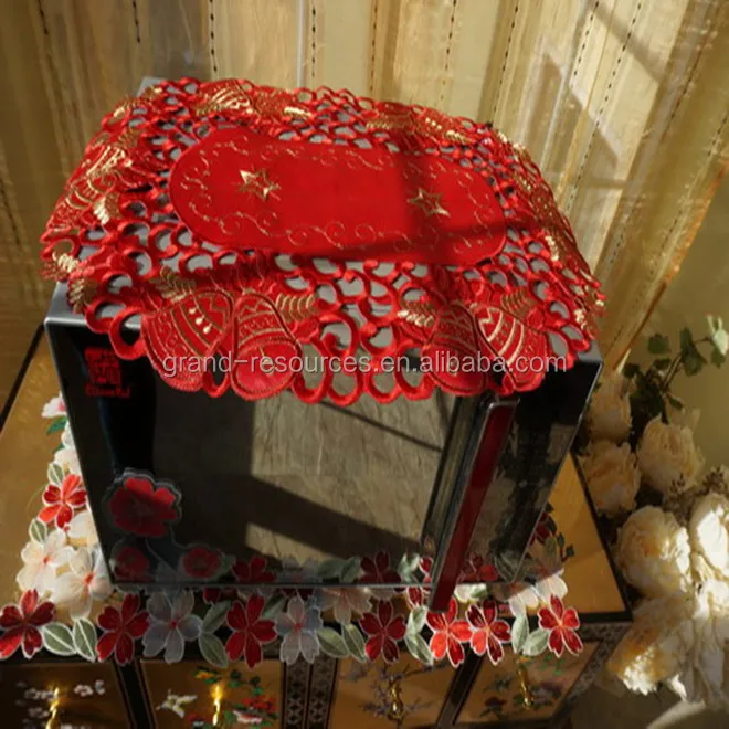 Waterproof Square Plain Embroidery Indian Wedding Tablecloths