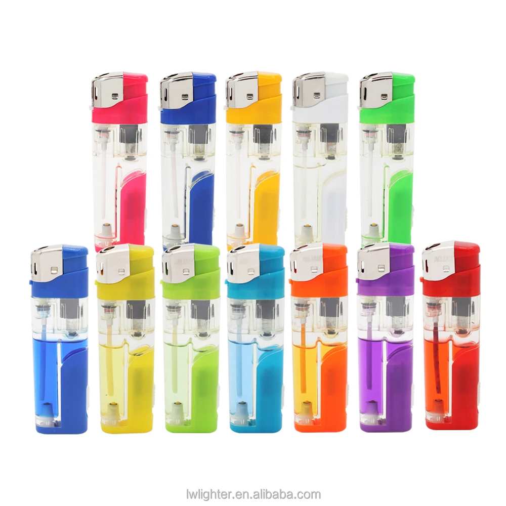 Сертифицированная ISO9001 пластиковая электронная зажигалка многоразовая газовая электрическая со светодиодным светом