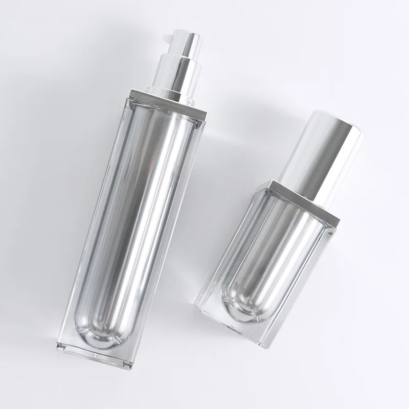Spot cosmetic set bottle Acrylic 50ml plastic bottle silver essence high-grade cream bottle