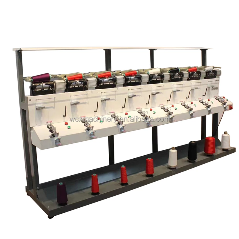 6 heads cone to cone yarn winding machine textile machinery for nylon polyester dty poy yarn rewinding machine