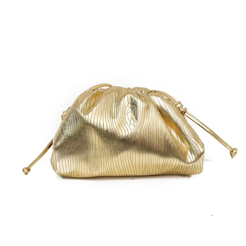 Luxury PU Golden Cloud Bag Size Woven Dumpling Bag Handbag Shoulder Diagonal Bag Women Handbag
