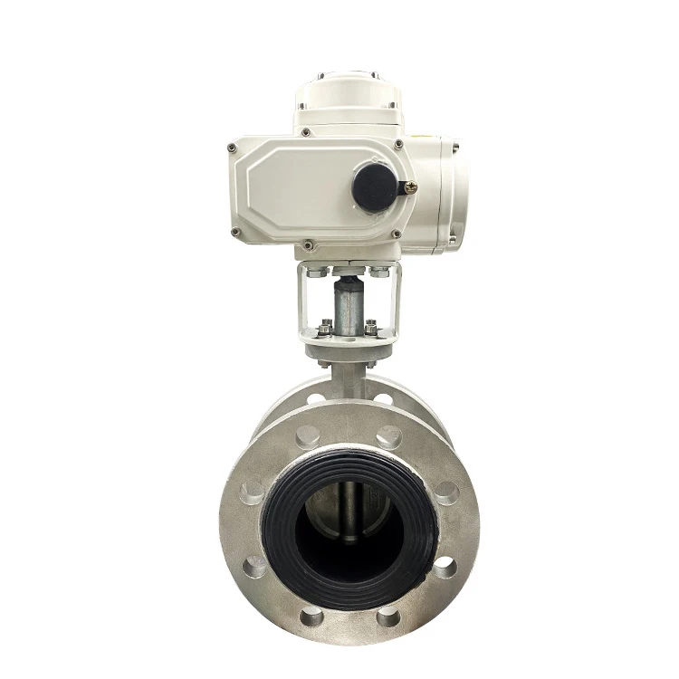 dn150 pn16  high pressure electric flange stainless steel electric butterfly valve