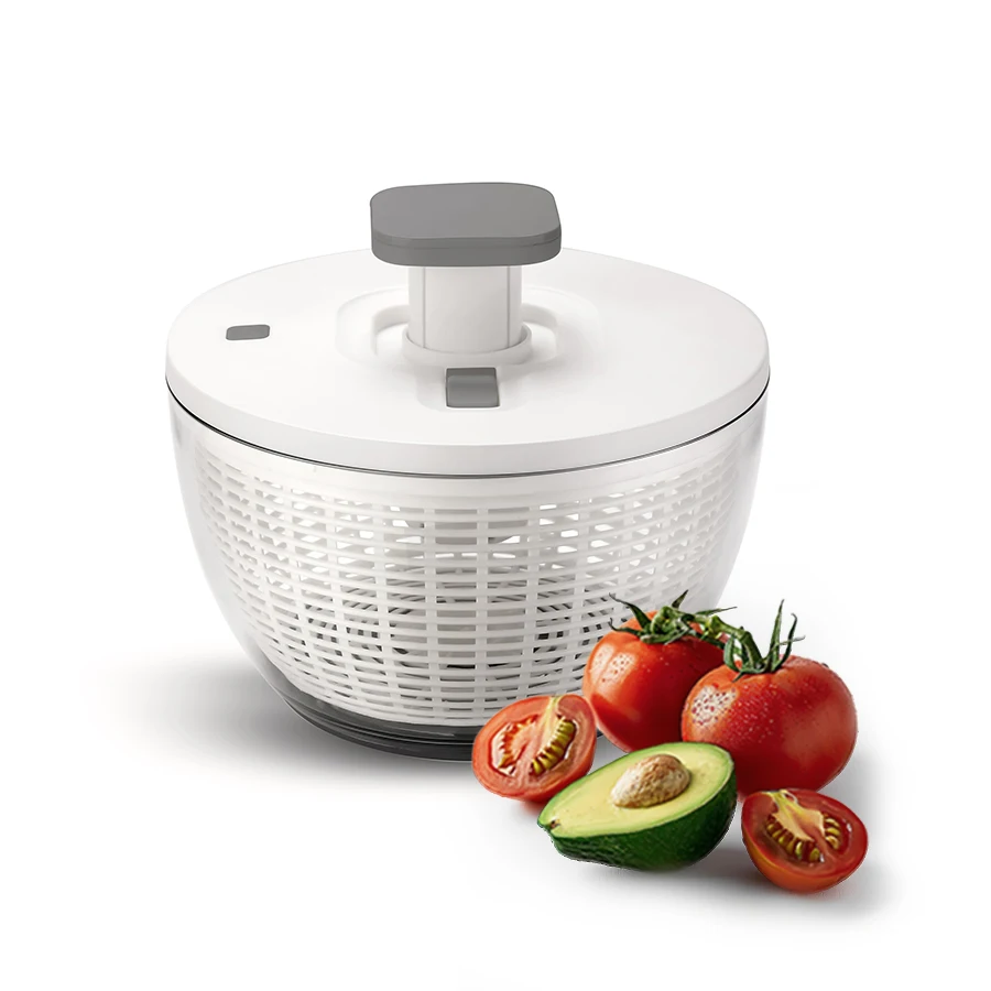 Multi-Use Lettuce Vegetable Fruit Dryer Drainer Strainer Washer Prepping Large Salad Spinner with Bowl and Colander