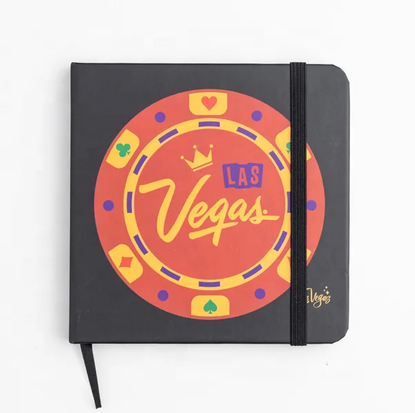 Souvenir hard cover notebook multi color customized las vegas design on the notebook cover