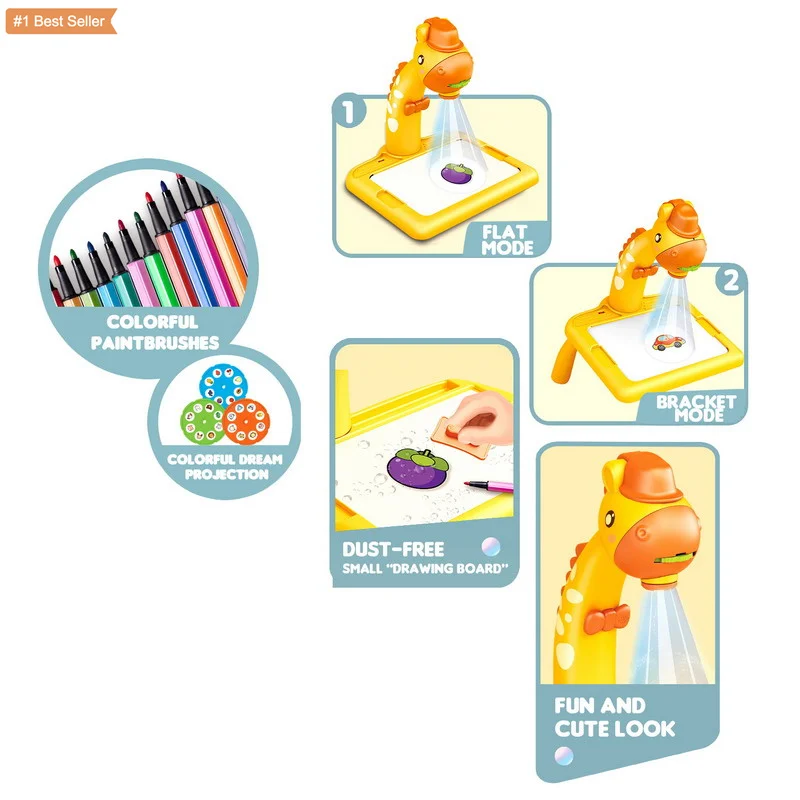 Custom Write Learning Table  Art Drawing Desk Toy  Painting Board Sketch Toy Projector Draw Children Drawing Toys