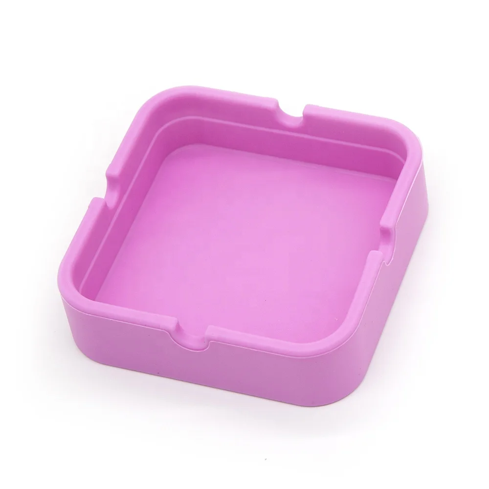 Экологичная небьющаяся квадратная силиконовая портативная пепельница, автомобильная пепельница