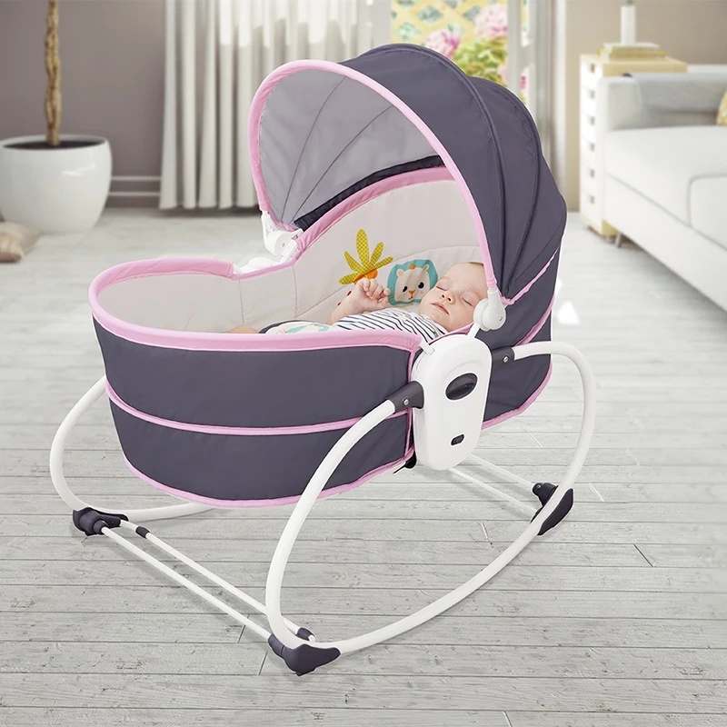 
5 in 1 comfortable soft fun electric Baby cradle bassinet rocking chair portable baby bed for travel 