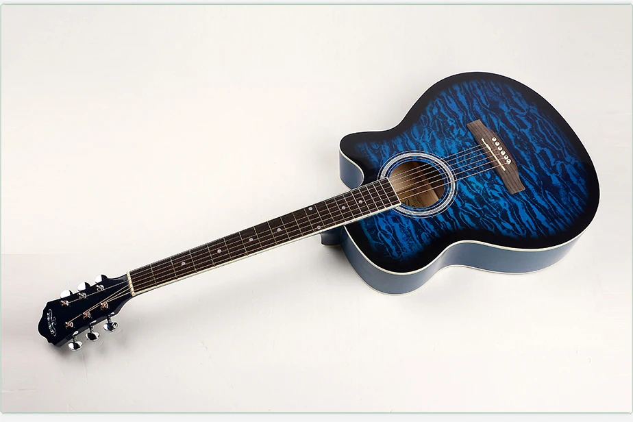 China cheaper blue rock beginner acoustic electric guitar for sale