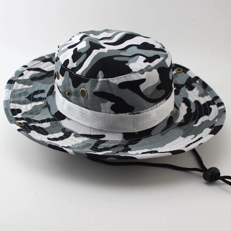 hot sale design camouflage all over print pattern fishing hat big brim size sunshade camouflage bucket hat