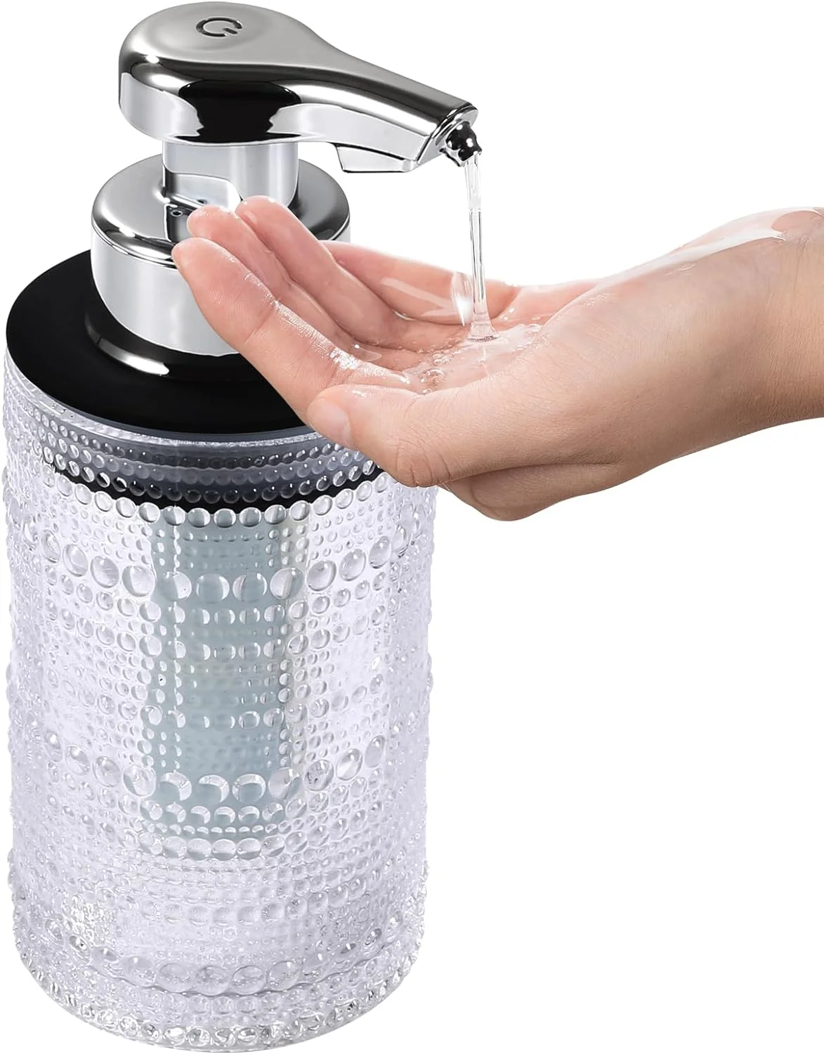 bathroom fittings accessories portable hand wash station sensor empty bottles for liquid soap wholesale glass soap dispenser