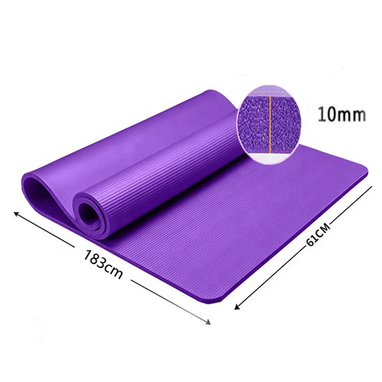 Custom cheap non slip women home gym 10mm nbr yoga mat