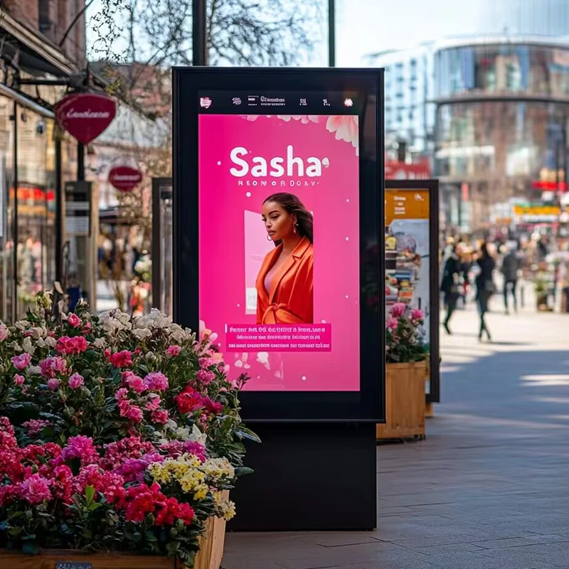 Waterproof Sun Readable Kiosk Ip65 5000 Nits Advertising Outdoor Digital Signage43 55 65 75 86Inch Display Totem Customized