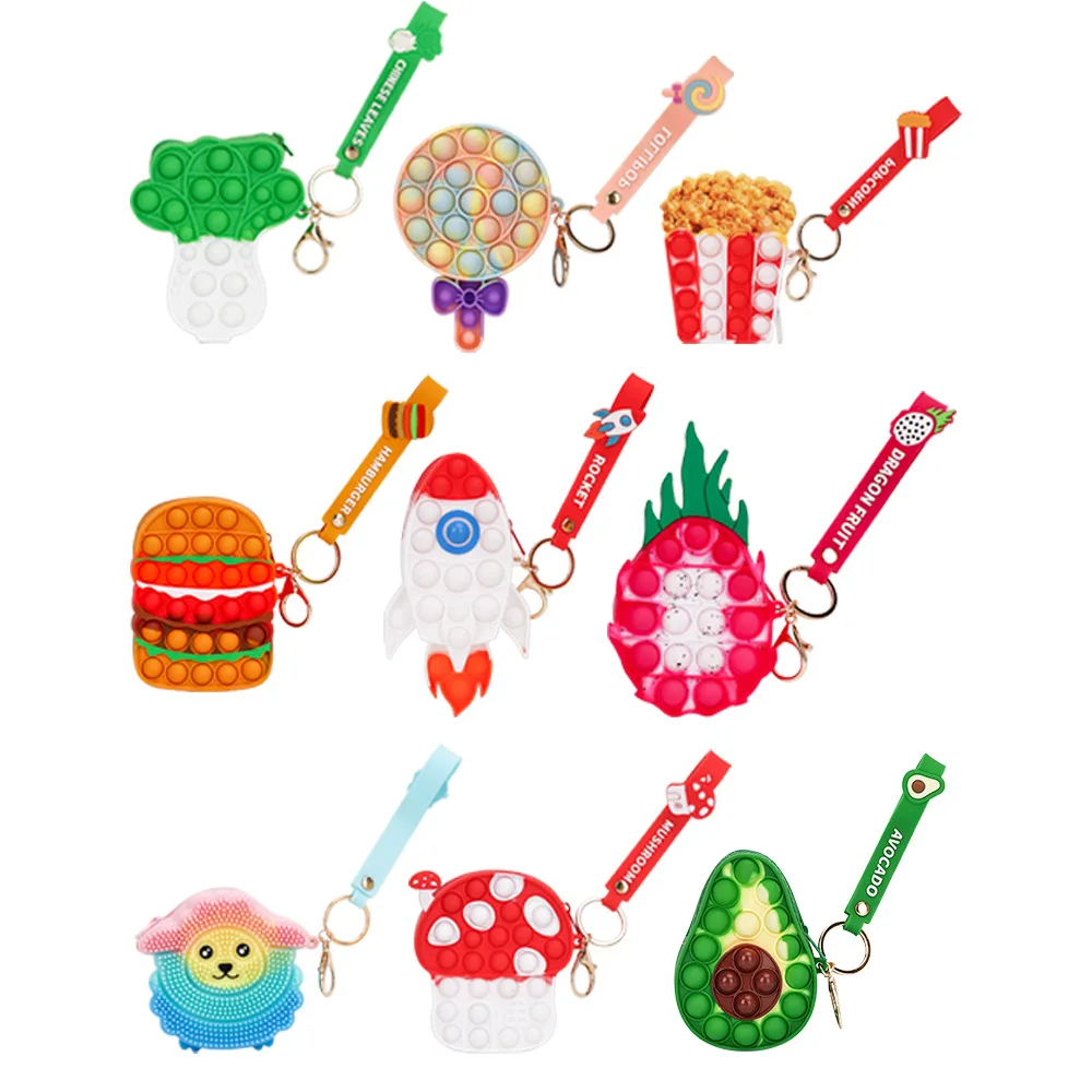 Pop Fidget Toys Keychain Its for Kids Adults Mini Push Bubble Pops Bulk Sensory Toys