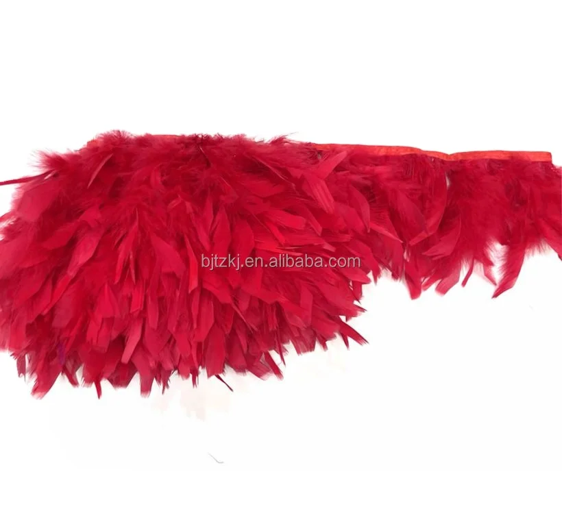 Top Quality Cheap Feather Trim White Dyed Turkey Feather Fringe Trimmings For Clothing