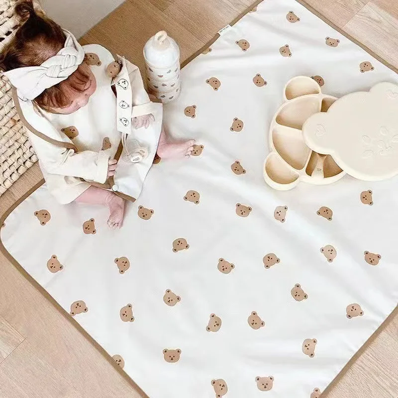 New Baby Mattress Bear Print Urinary Mat Casual waterproof Newborn Mattress washable Infant Mat