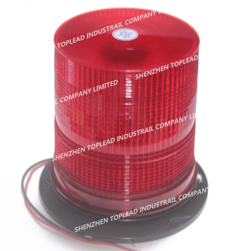 Factory Price DC12-48V  Red LED Strobe Beacon Light, 80 Pieces SMD 5050 Led Flashing and Rotating Emergency Warning Lamp