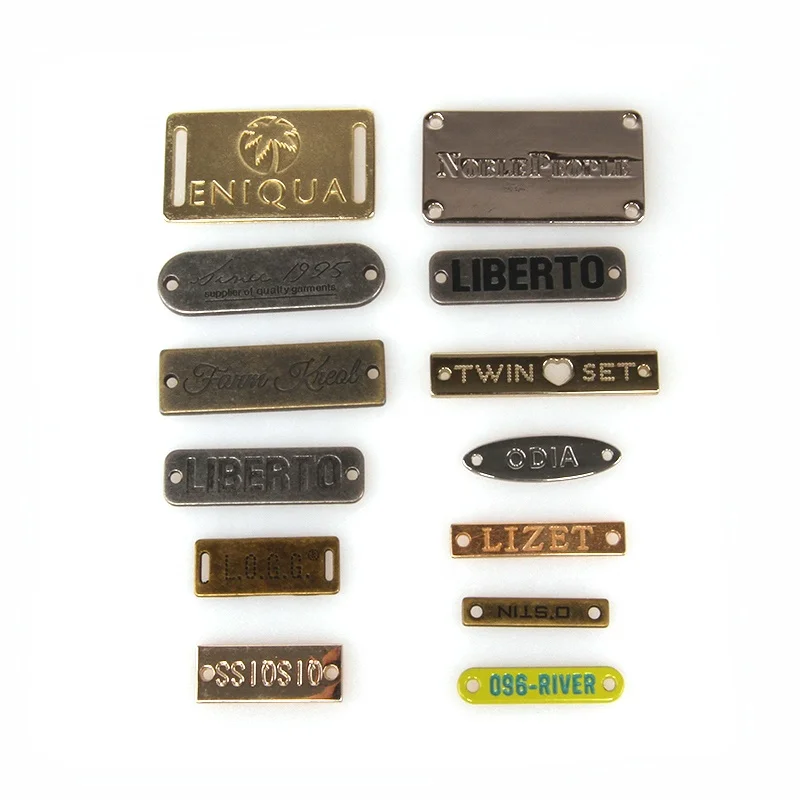 Label Leather Jeans Prong Metal Badge Pin Furniture L Barcode Abaya Logo