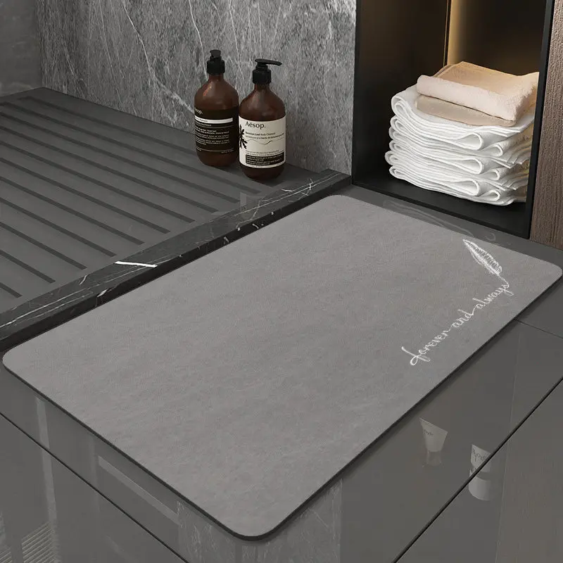 custom size Bathroom Diatomaceous Water Absorbent Rug Set Diatom Mud Floor Mat Anti Slip Absorb Diatomite Earth Bath Mat
