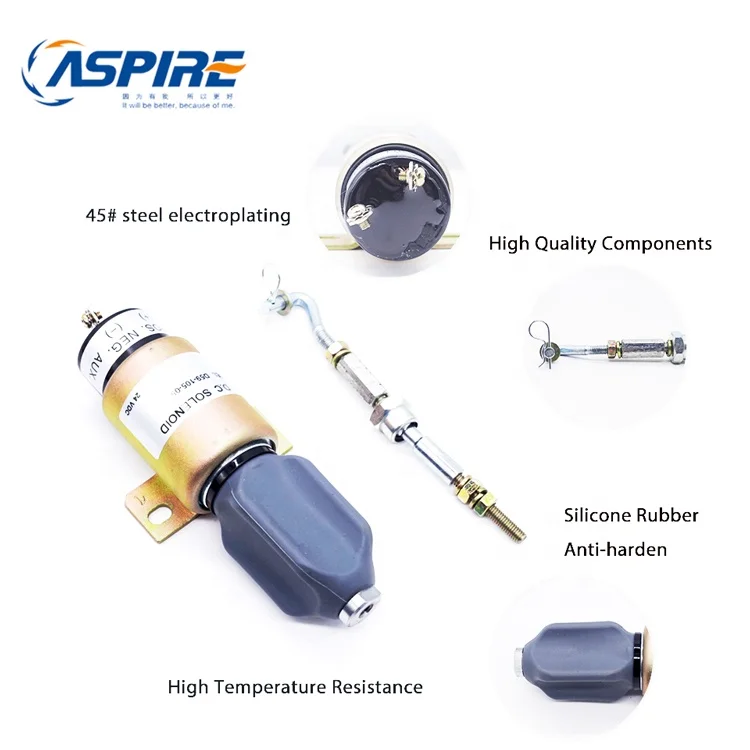 
24V DC Generator Fuel Shut Off Solenoid D59-105-05 Cut Off Solenoid Valve 